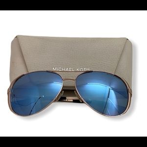Michael Kors Blue Reflective Aviator Sunglasses